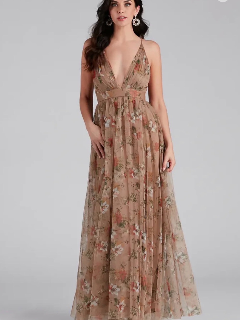NWT Windsor Daisy Pleated Tulle Formal Dress - L